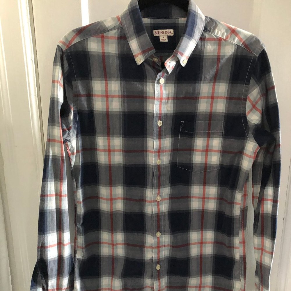 Plaid button-up shirt